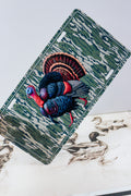Decorative license plates in camo turkey, farm, and patriotic novelty designs