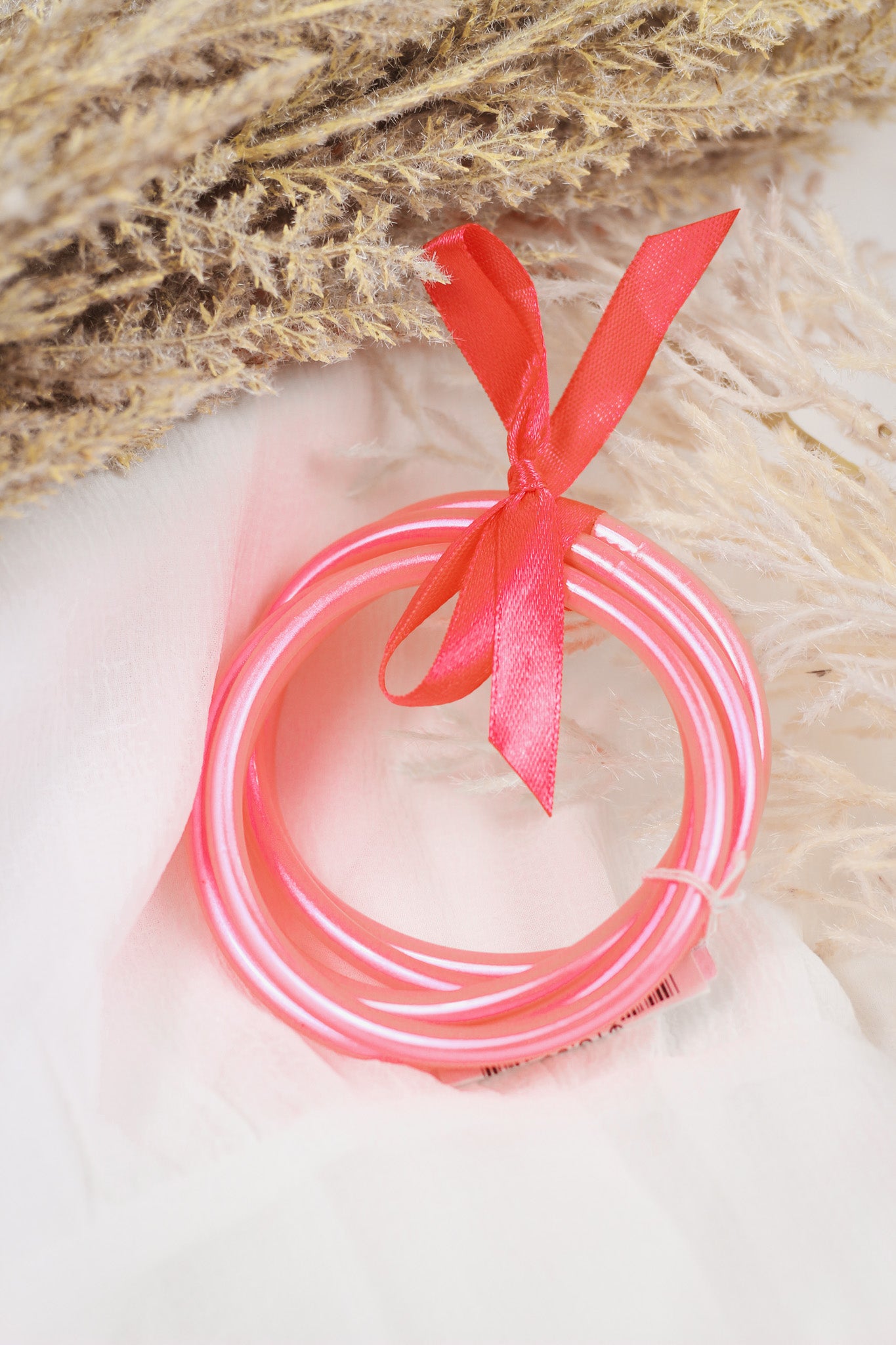 Pink Jelly Bangle Bracelet Set