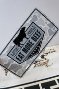 Decorative license plates in camo turkey, farm, and patriotic novelty designs