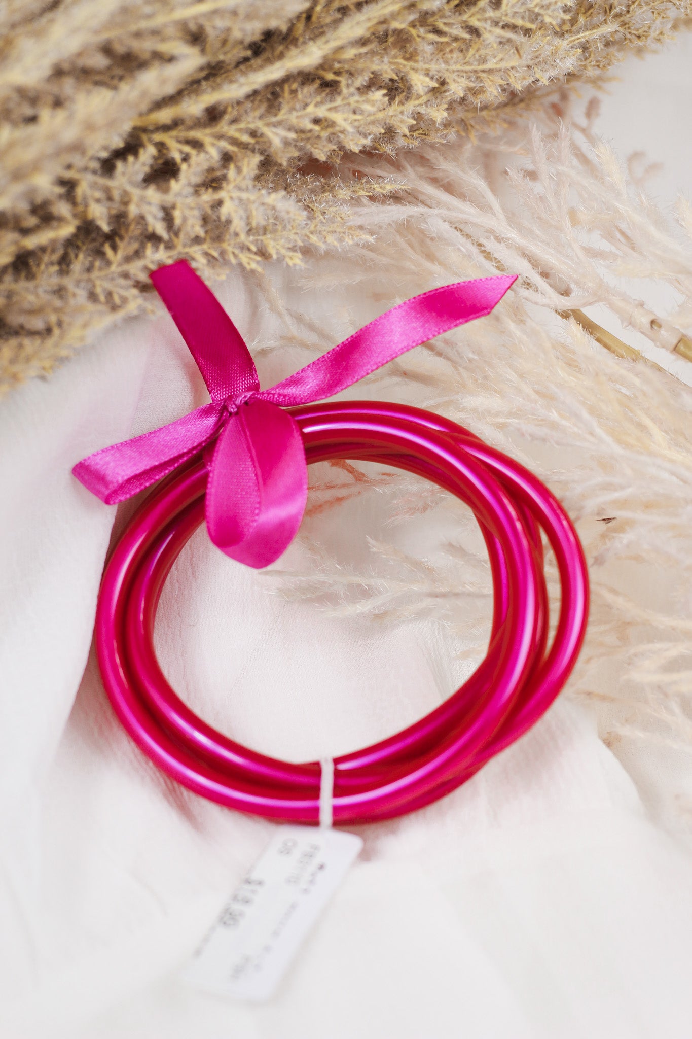 Fuchsia Pink Jelly Bangle Bracelets