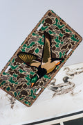 Decorative license plates in camo turkey, farm, and patriotic novelty designs