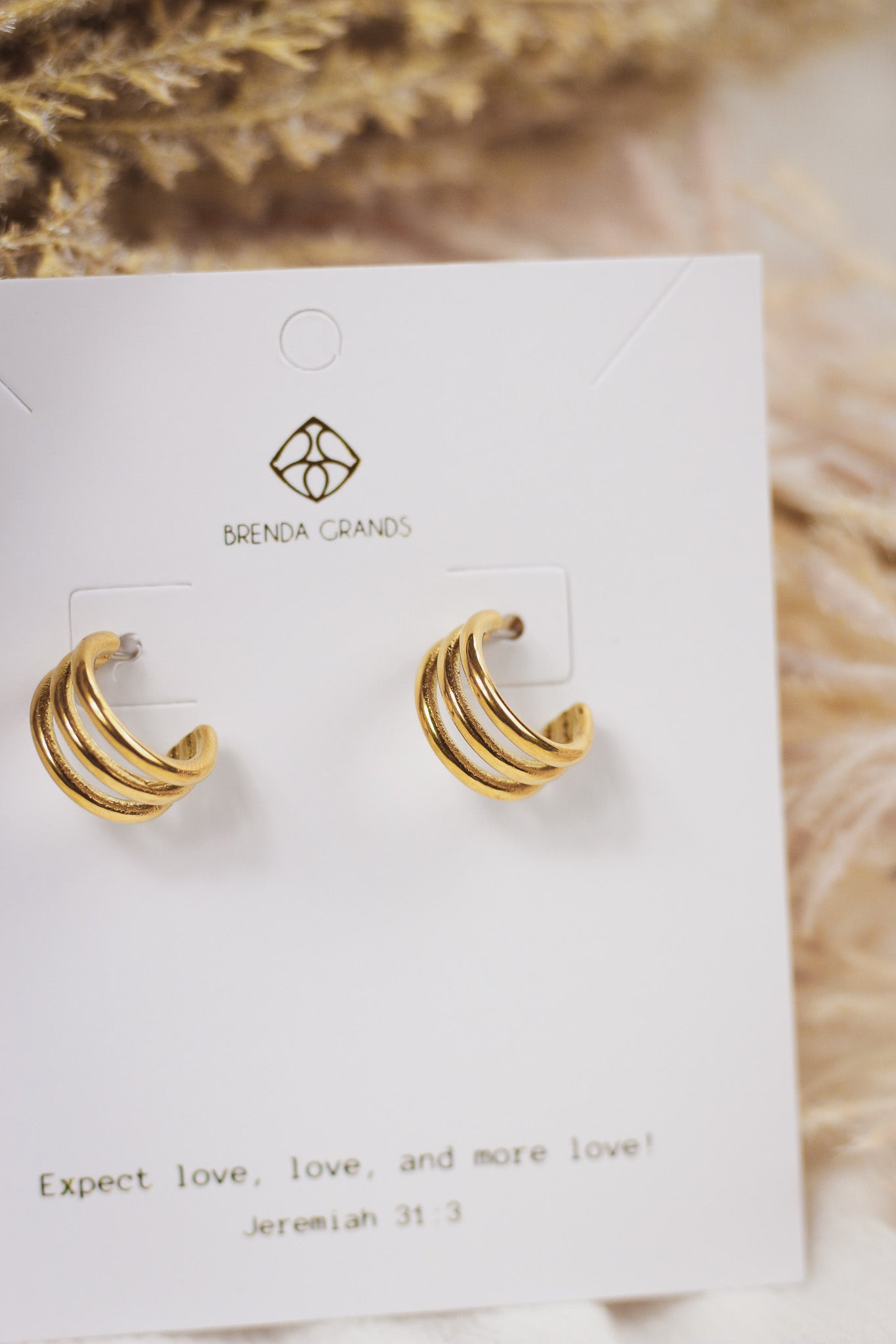 Triple Mini Gold Hoops