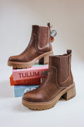 Irie platform booties by MIA, shown in one of two available colors