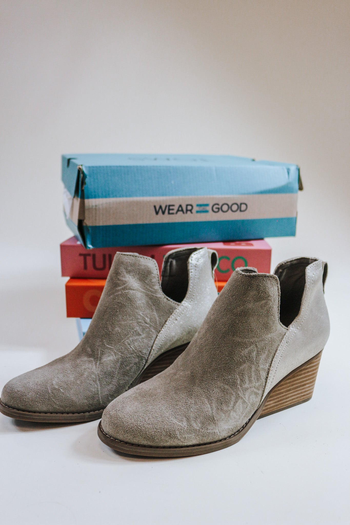 Gwen Dune Suede Wedge Bootie By Toms