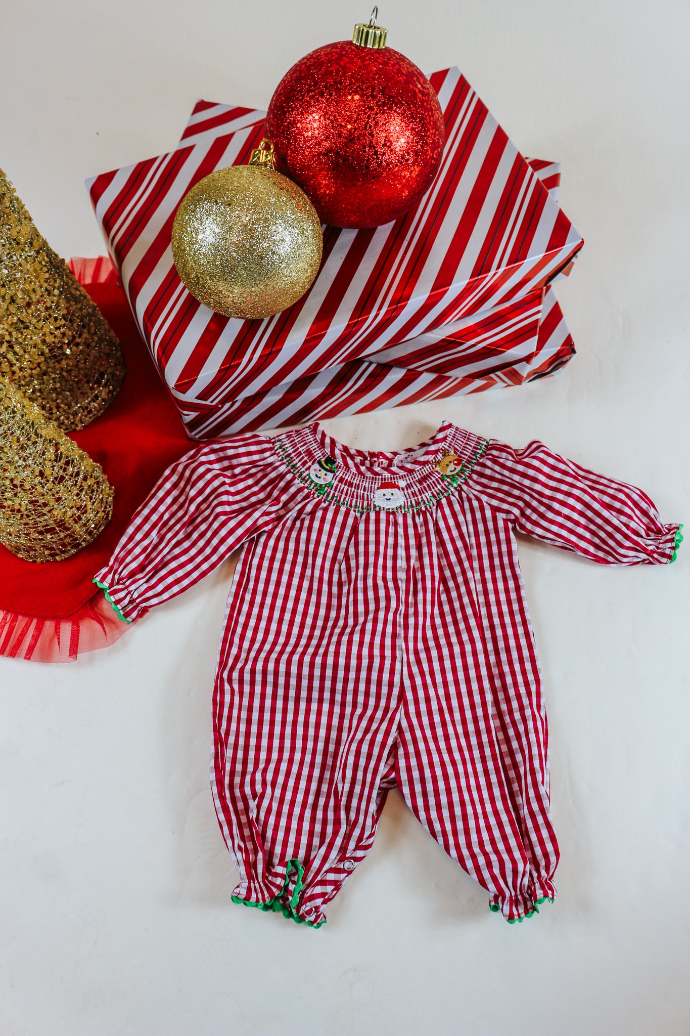 Christmas Gingham Romper