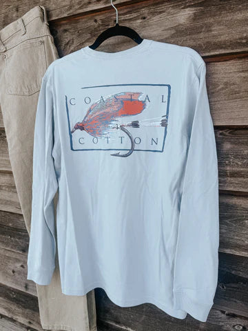 Coastal Cotton Men's Dawn Grey Fly Long Sleeve Tee