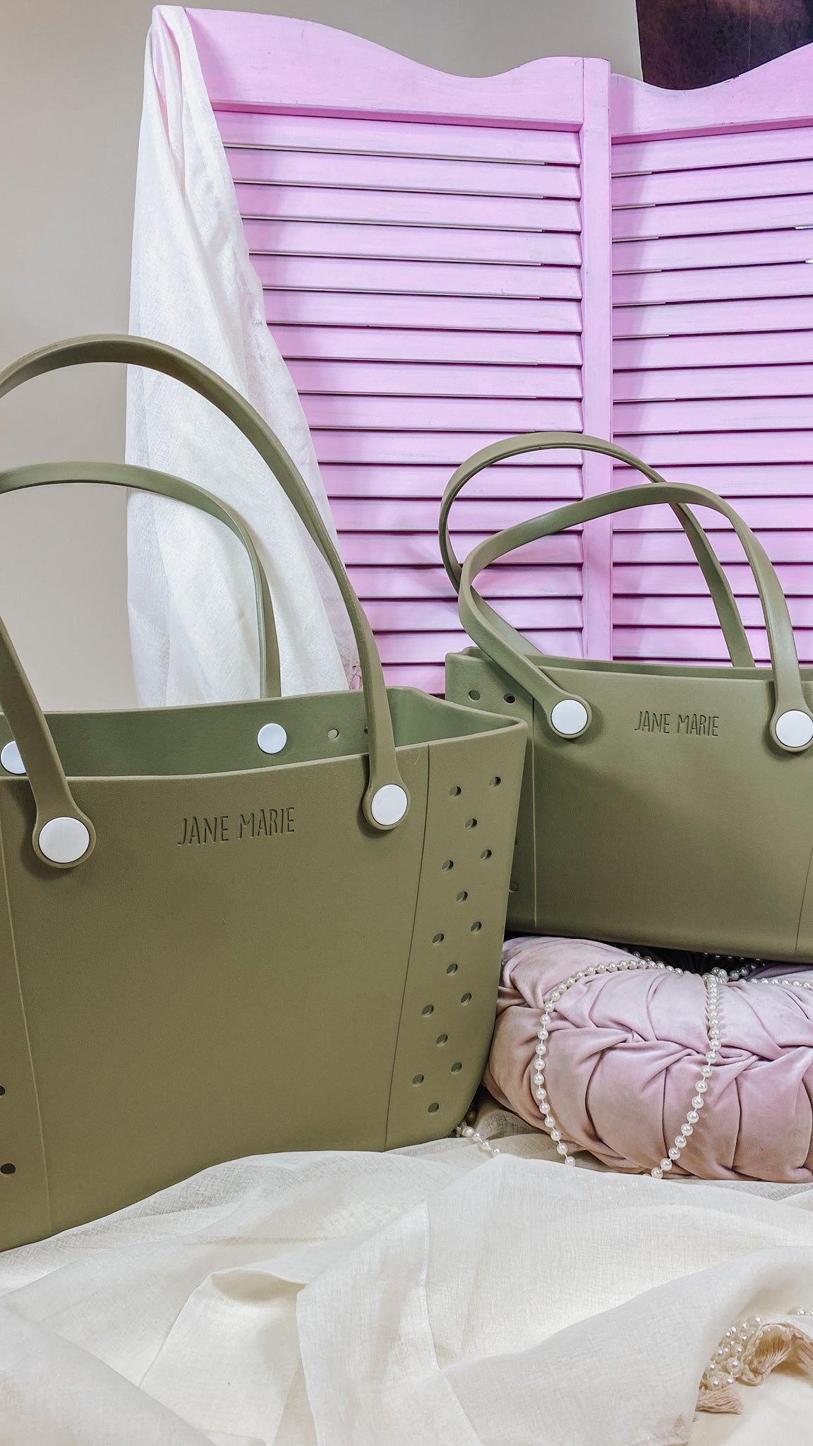 Olive Multi Purpose Croc Tote -2 Sizes