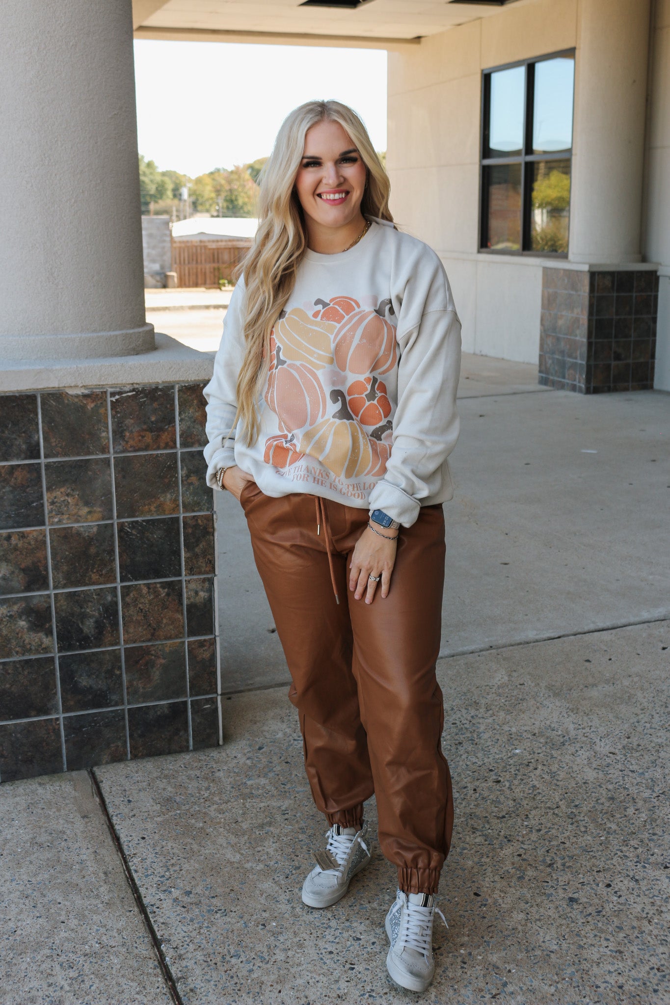 Give Thanks Dusty Cream Sweatshirt