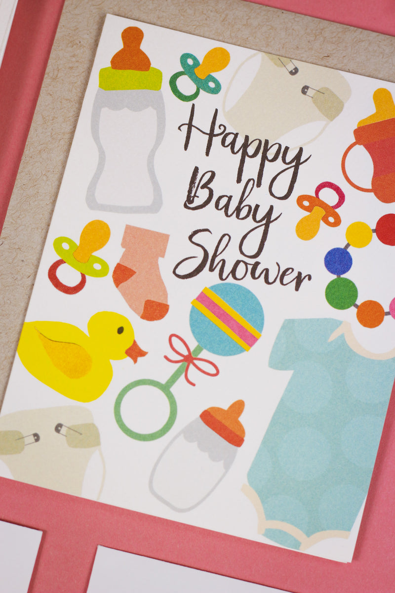Happy Baby Shower White Greeting Card