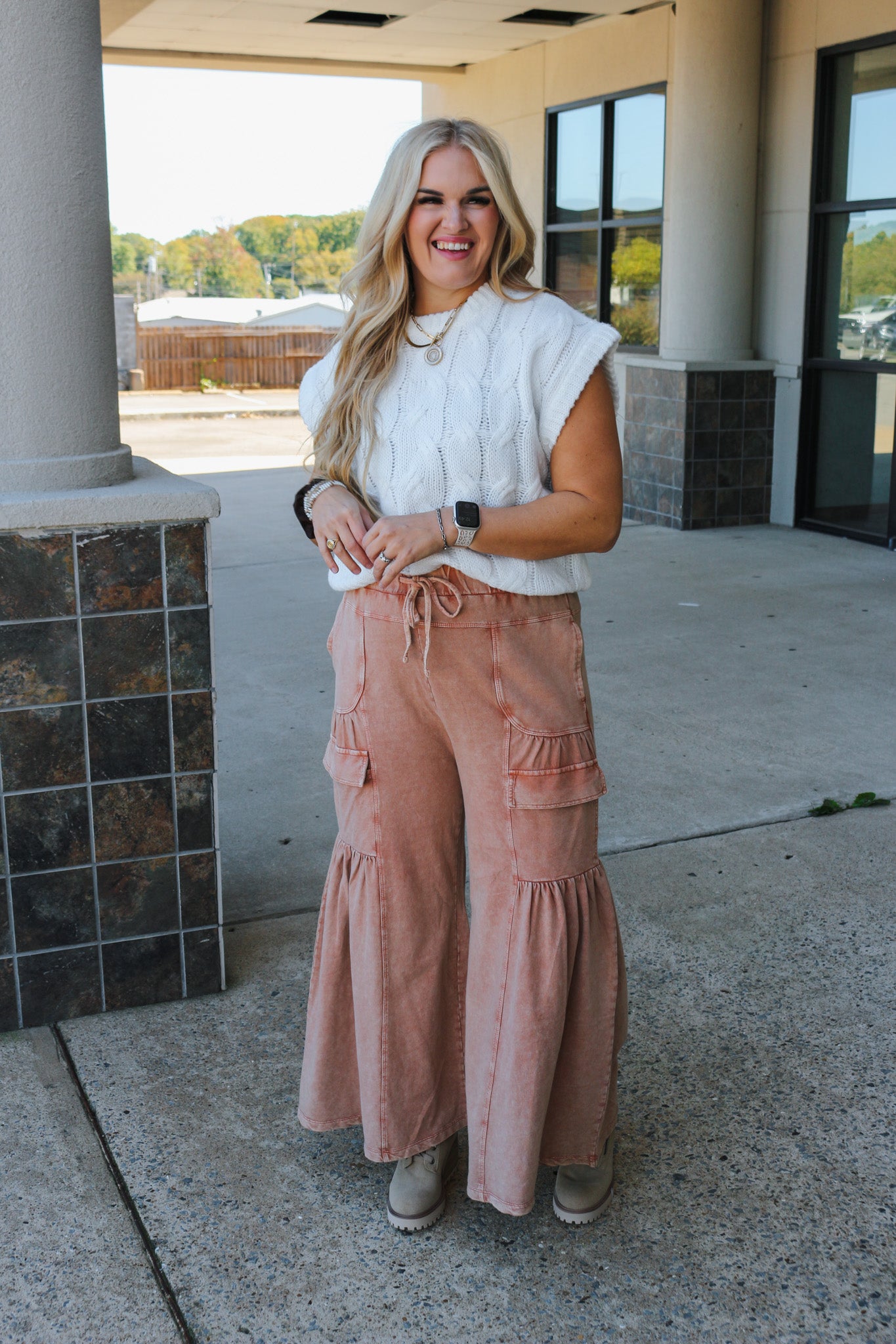 Make Up My Mind Cinnamon Wash Cargo Pants