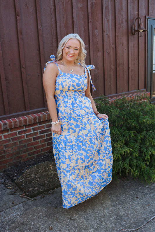 Up My Standards Periwinkle Floral Maxi Dress