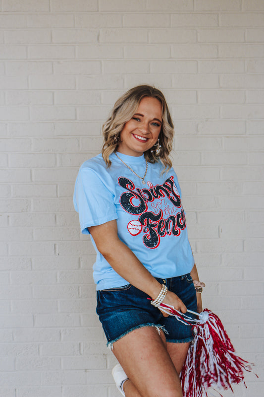 Swing For The Fences Blue Graphic Tee