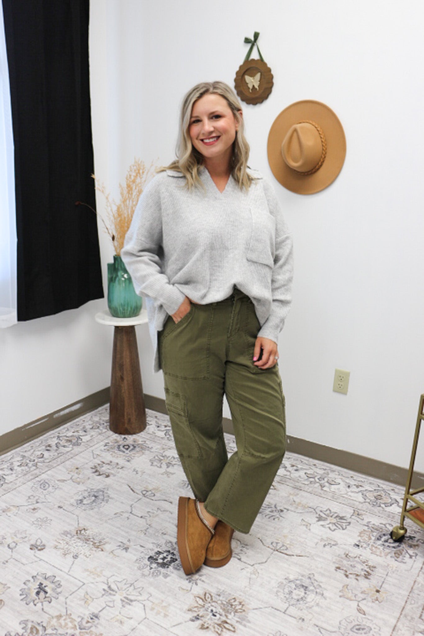 Lasso Straight Leg Olive Branch Green Pant By Dear John