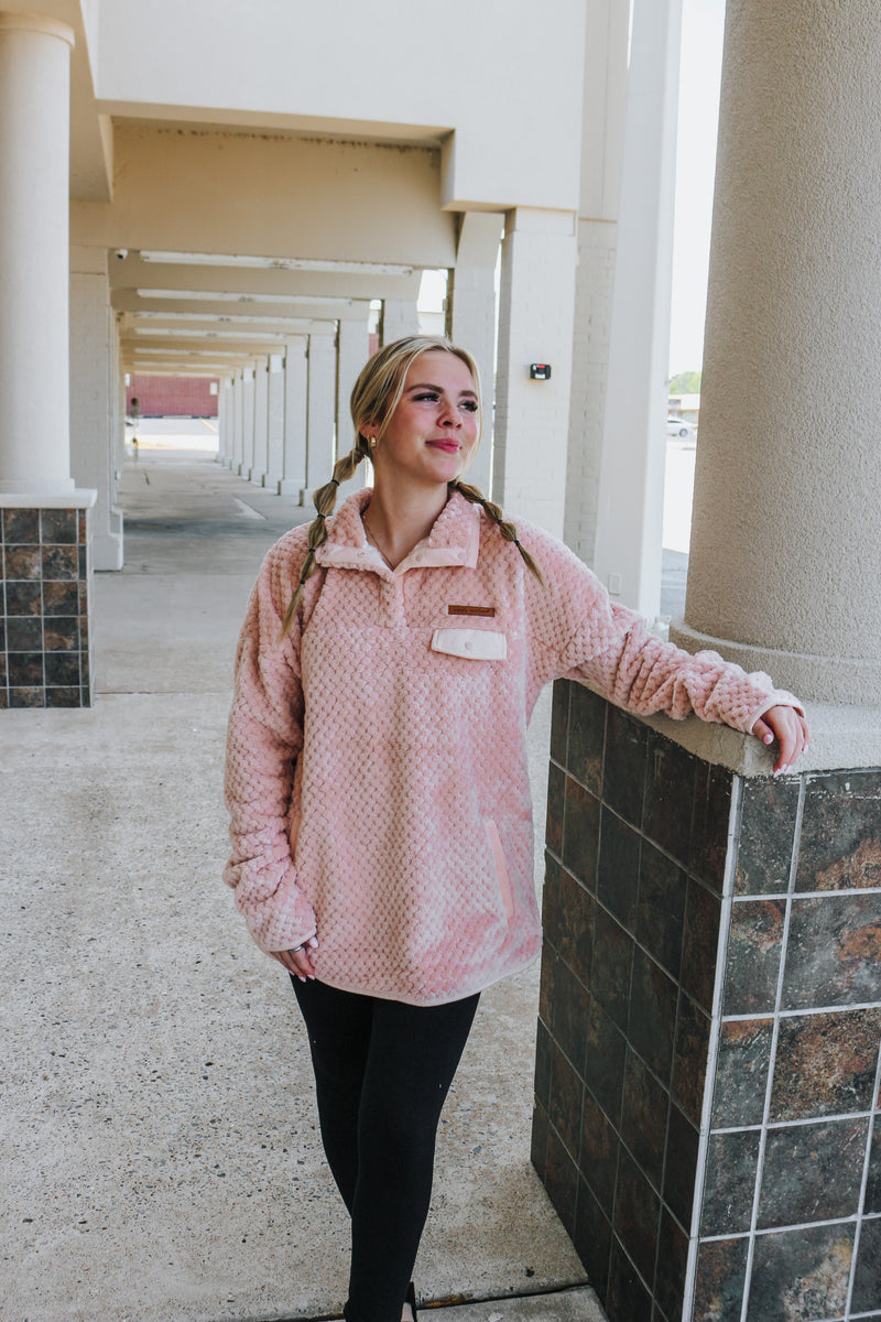 Simply Southern Pink Sherpa Pullover