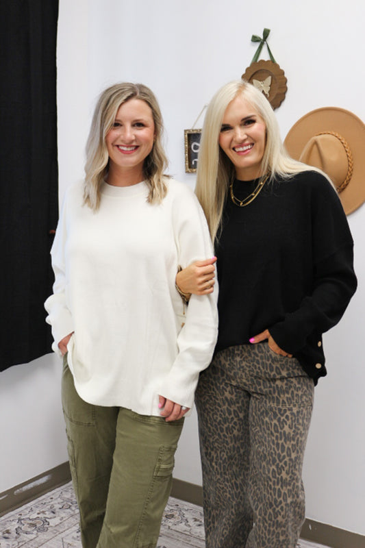 What's More Important Noralee Button Sweater - 3 Colors