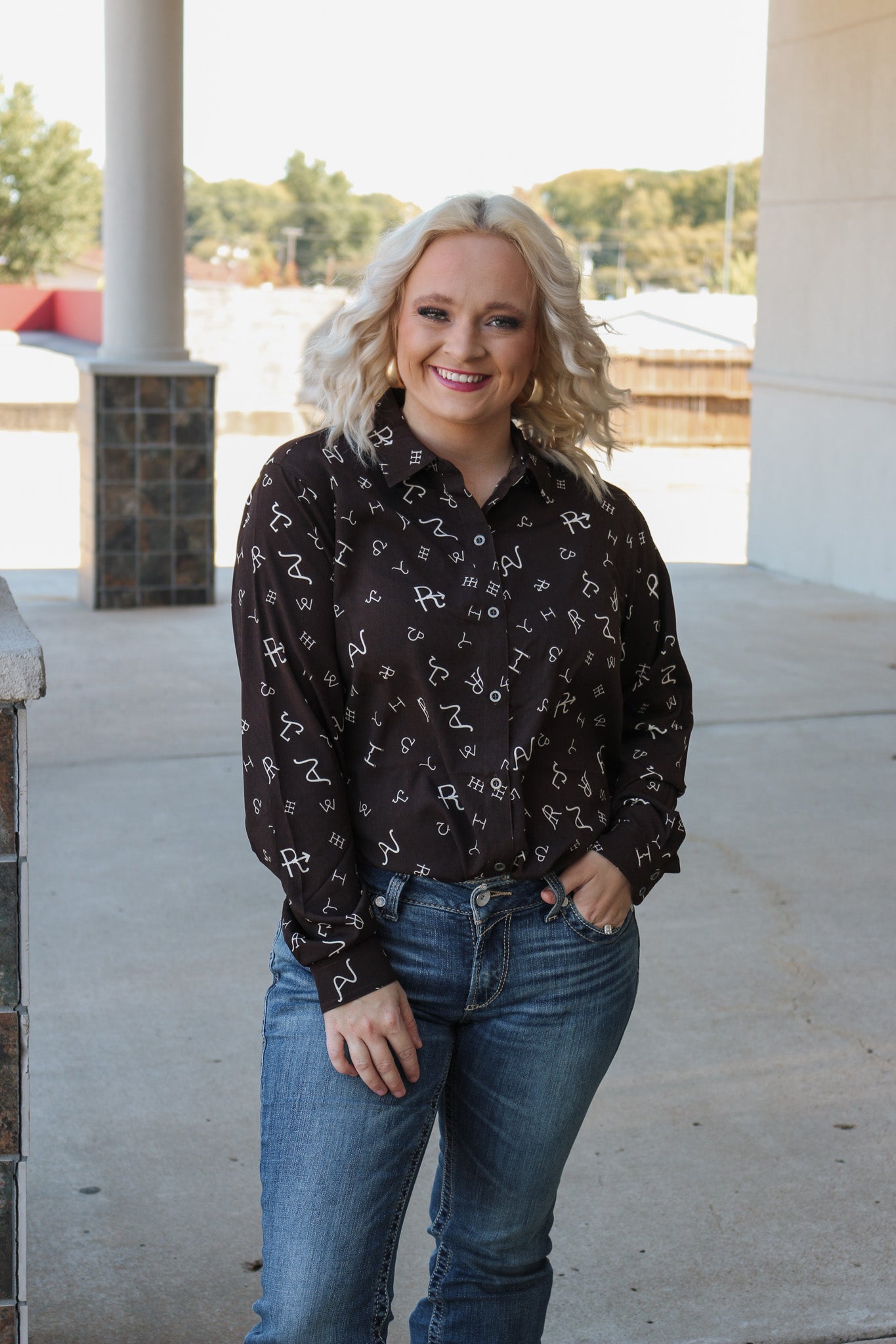 Womens Ariat Brown Mole Ranch Homestyle Shirt