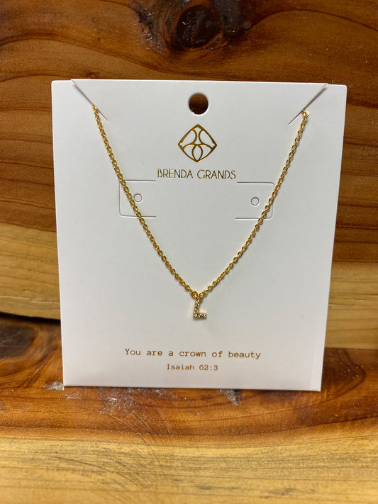 Shiny L Initial Gold Necklace