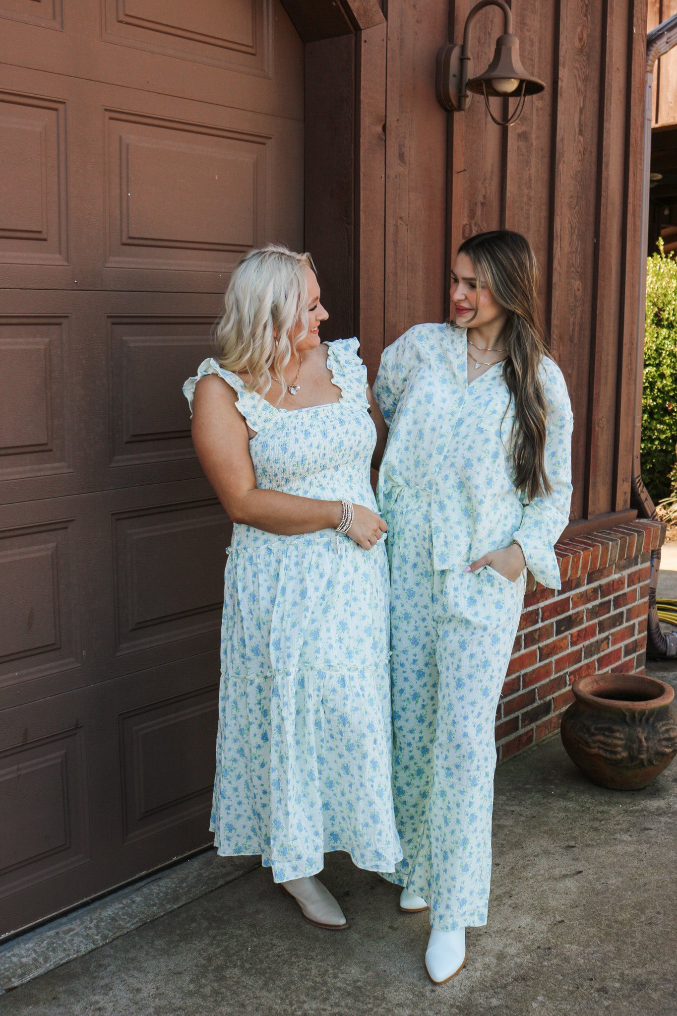 Thinking Positive Blue Floral Top