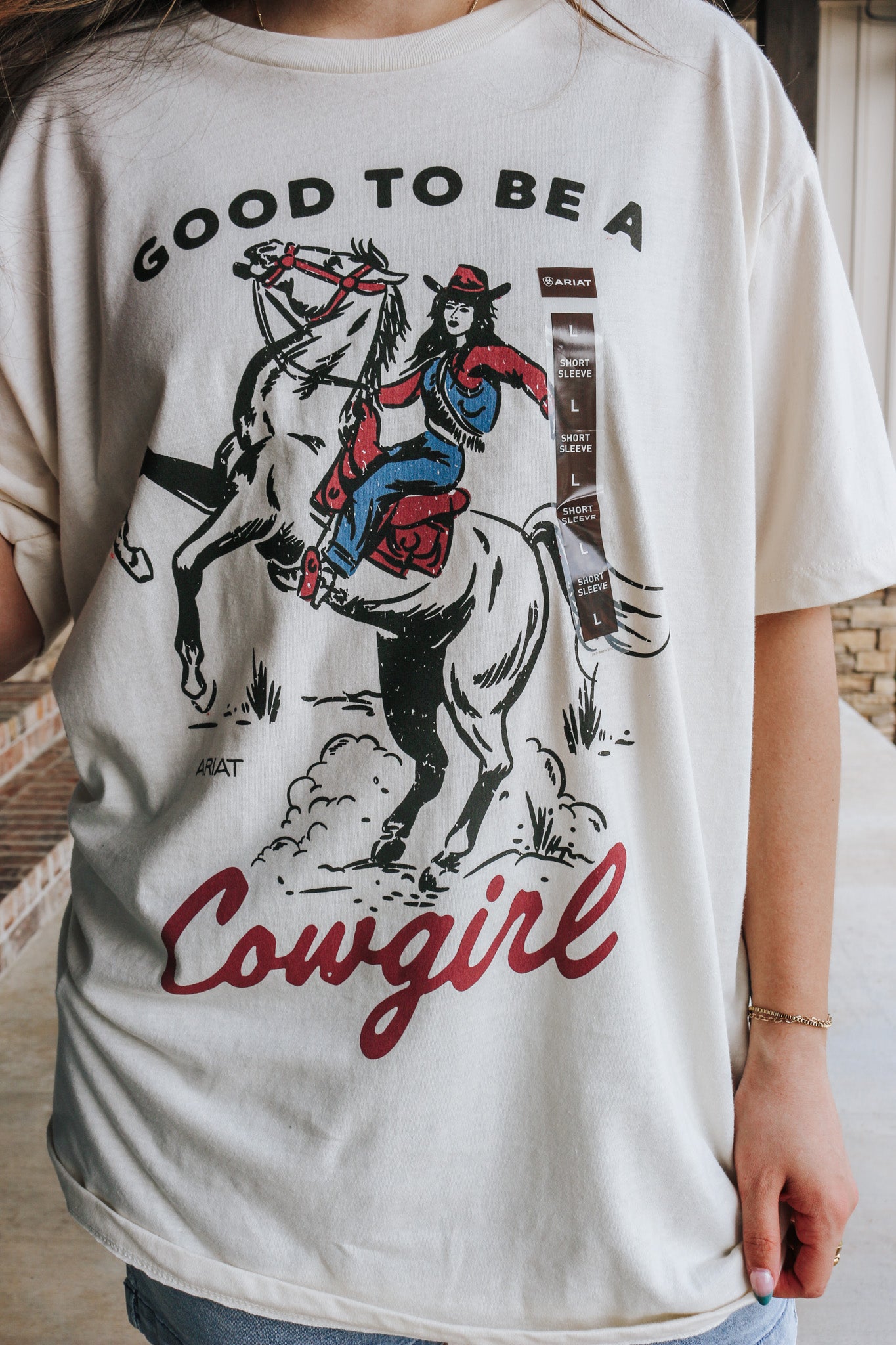 Good To Be A Cowgirl Off White Graphic Tee