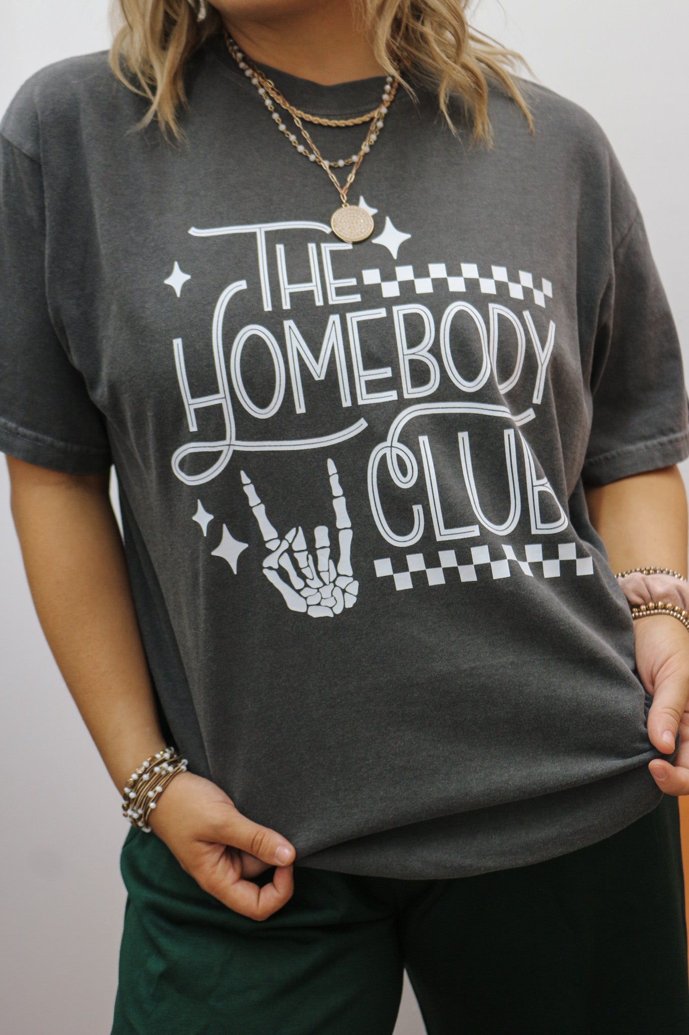 Homebody Club Grey Graphic Tee