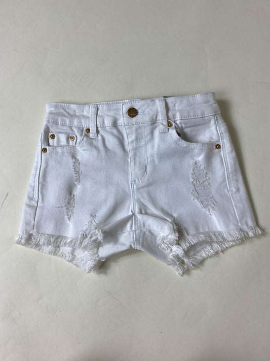 Youth Girls White Denim Shorts