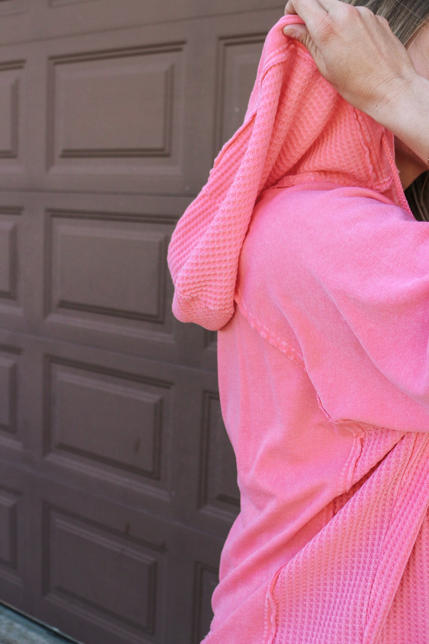 Simple Request Coral Pink Hoodie Top