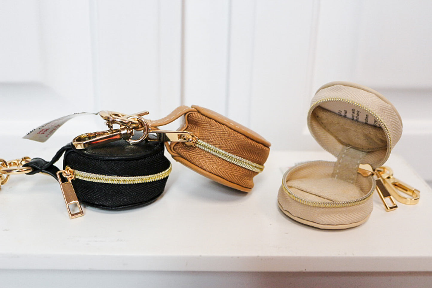 Leather Jewelry Case Keychain -3 Colors