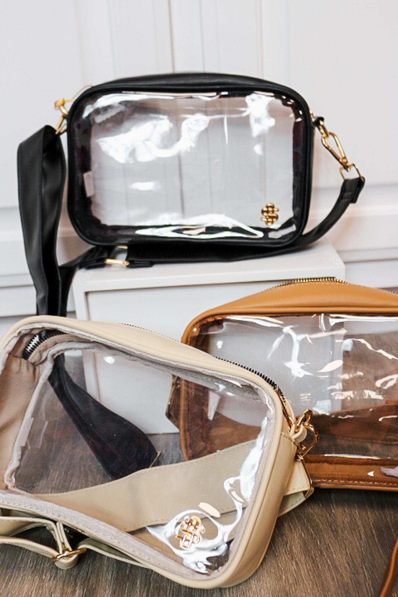 Clear Leather Crossbody Purse -Multiple Colors