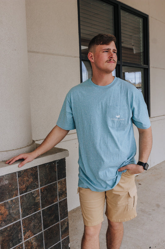 Men's Southern Marsh Cotton Festival Tee- Washed Moss Blue
