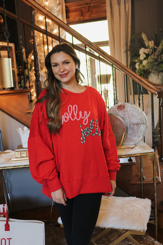 Holly Jolly Red Christmas Sweatshirt