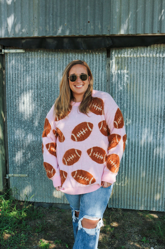 Football Frenzy Pink Sweater