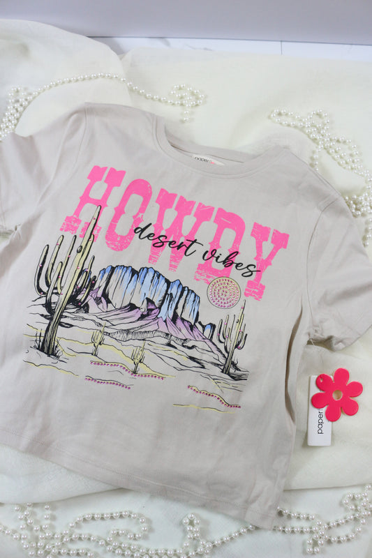 Youth Girls Howdy Desert Vibes Graphic Tee