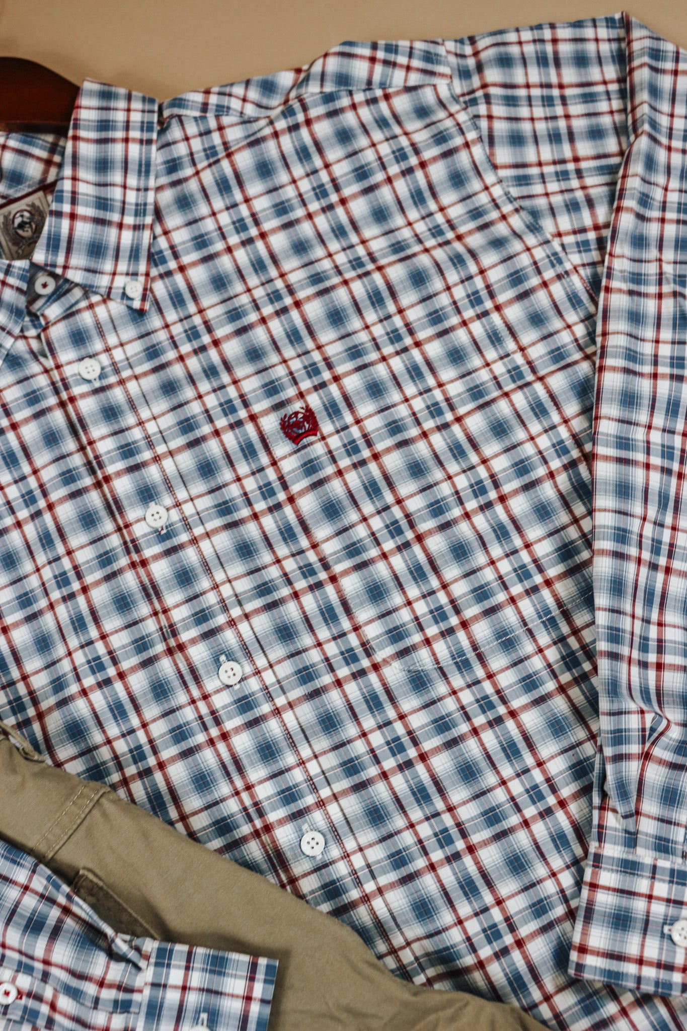 Cinch Men's Cream Plaid Button-Down Western Shirt