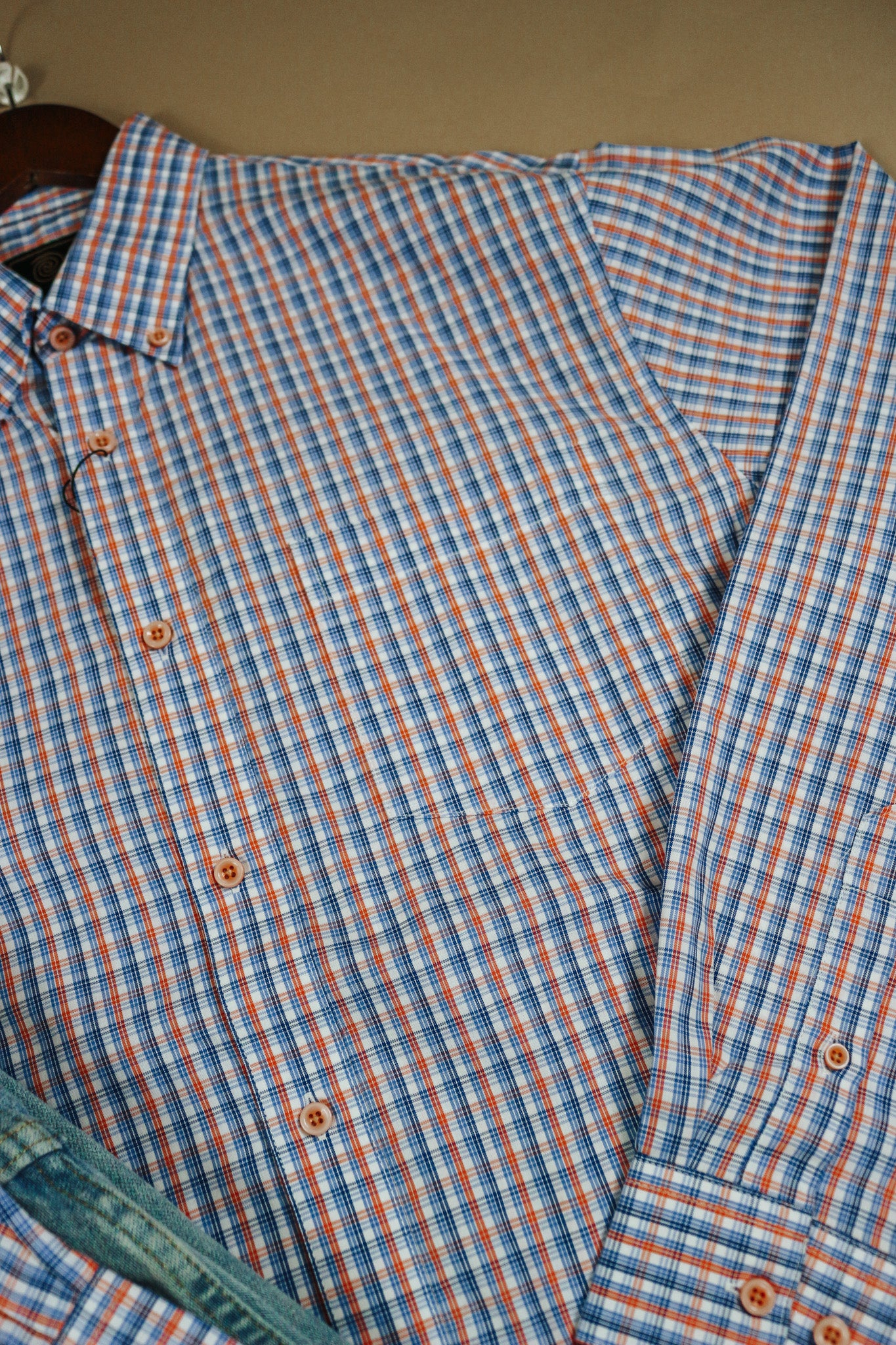 Men's Coral Blue Striped Button Down Shirt