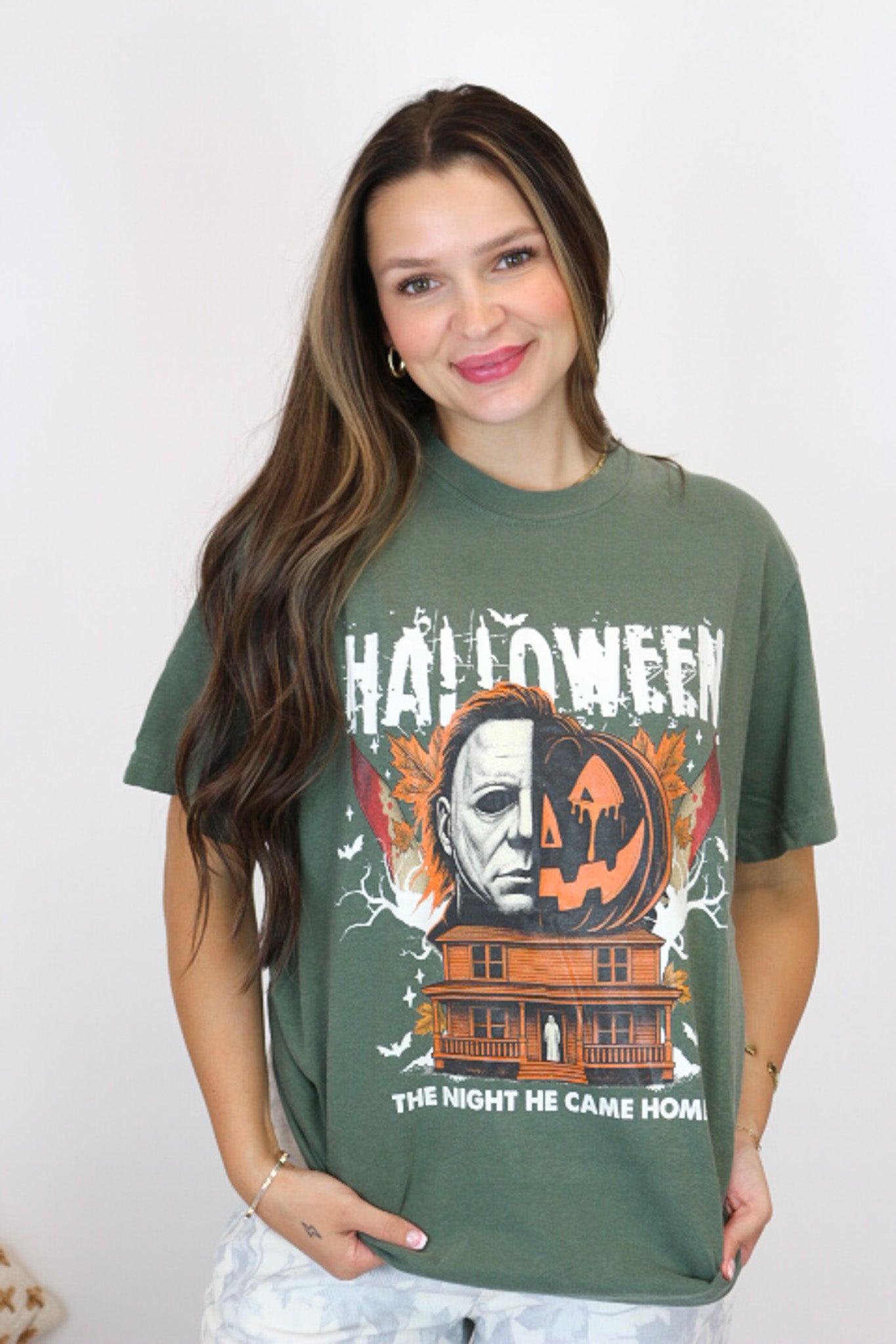 The Night He Came Home Moss Graphic Tee