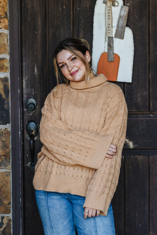 Radley Cable Knit Tan Sweater