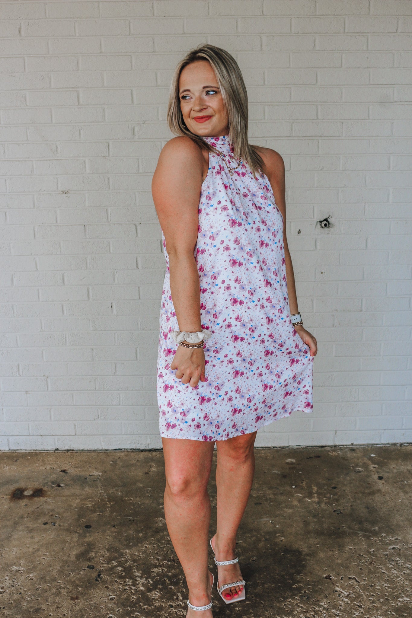 Floating On Florals Lilac White Dress