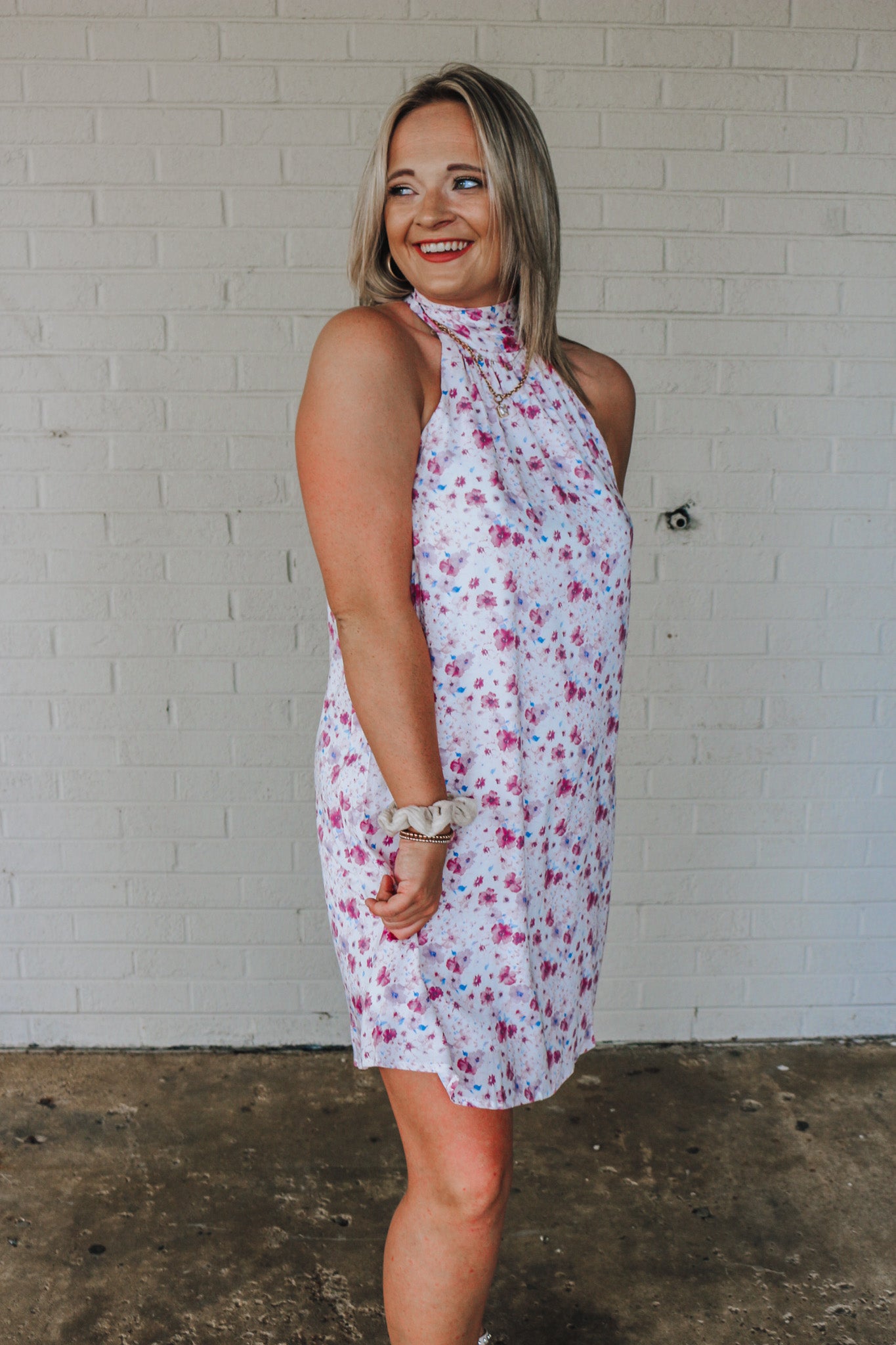 Floating On Florals Lilac White Dress