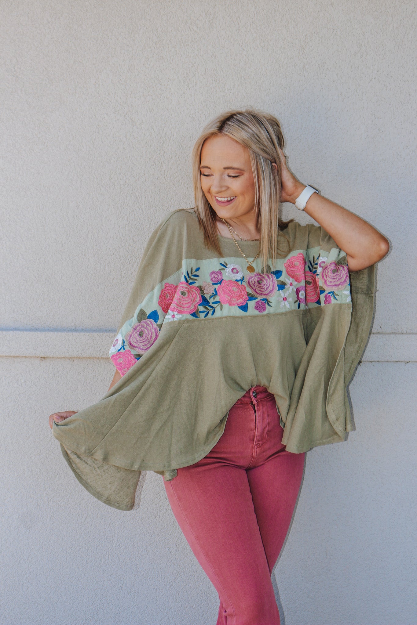 Full Bloom Sage Green Floral Top