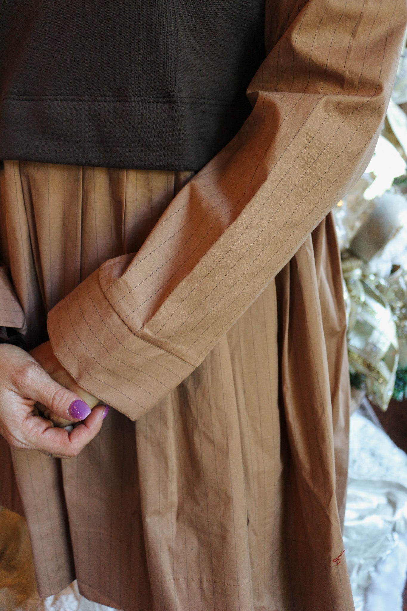 Just For Today Espresso Brown Pleated Dress