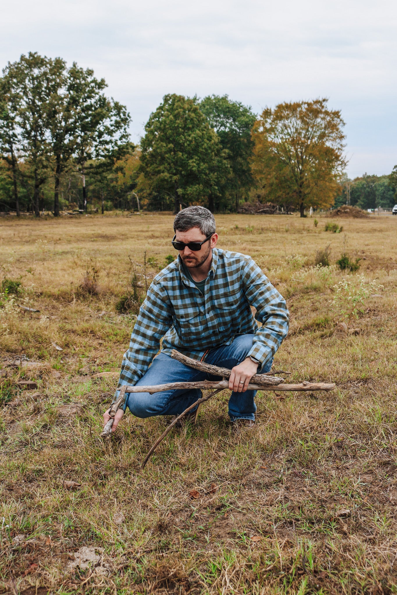 Wagu Heavyweight Flannel Work Shirt Grape Blue Buffalo Plaid