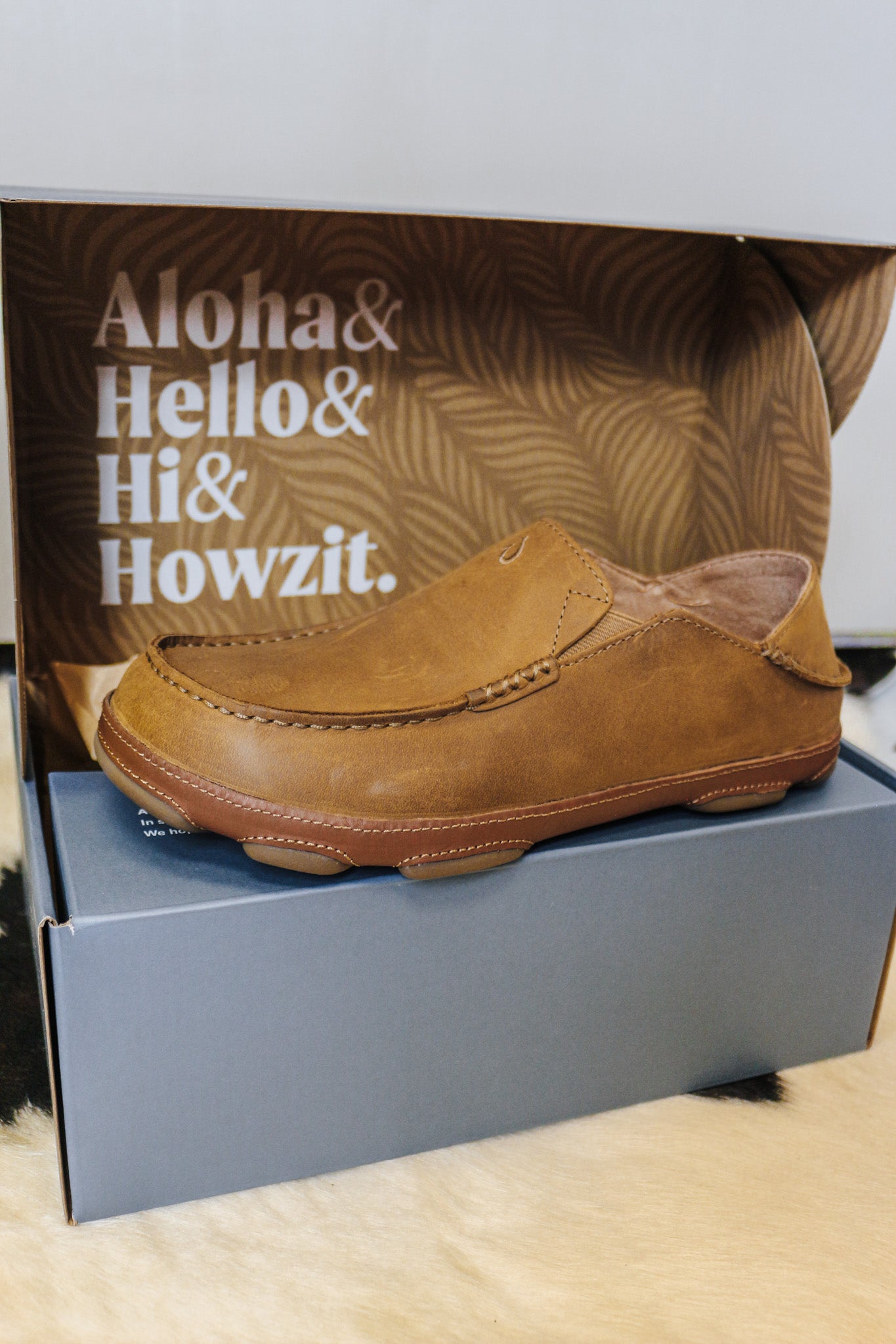 Moloa Ray-Toffee Leather Slip On Shoe