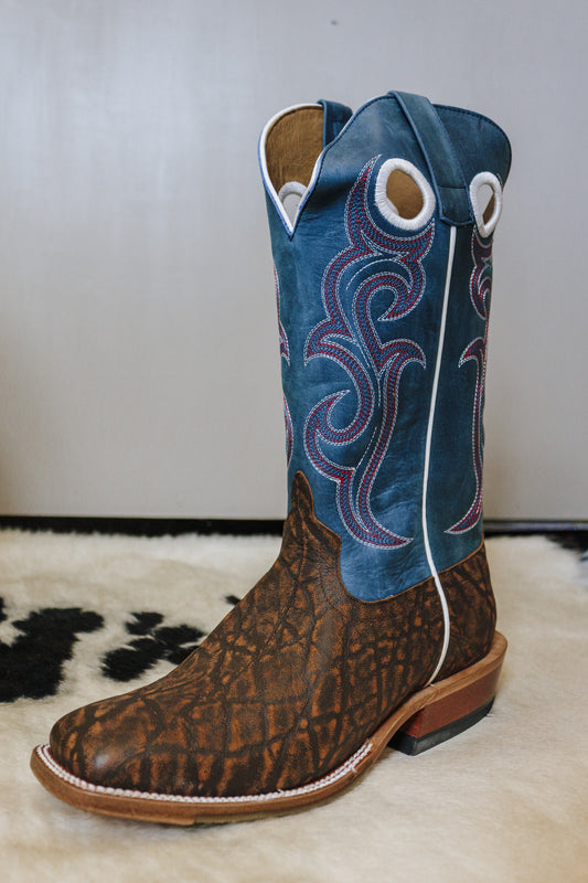 Horse Power Blue Square Toe Western Boot