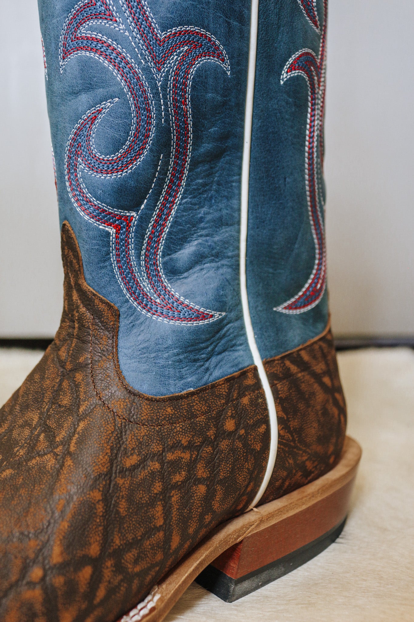 Horse Power Blue Square Toe Western Boot