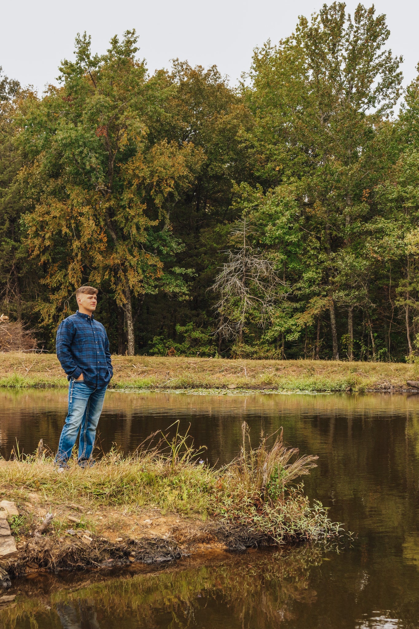 Men's Navy Soft Flannel Shirt