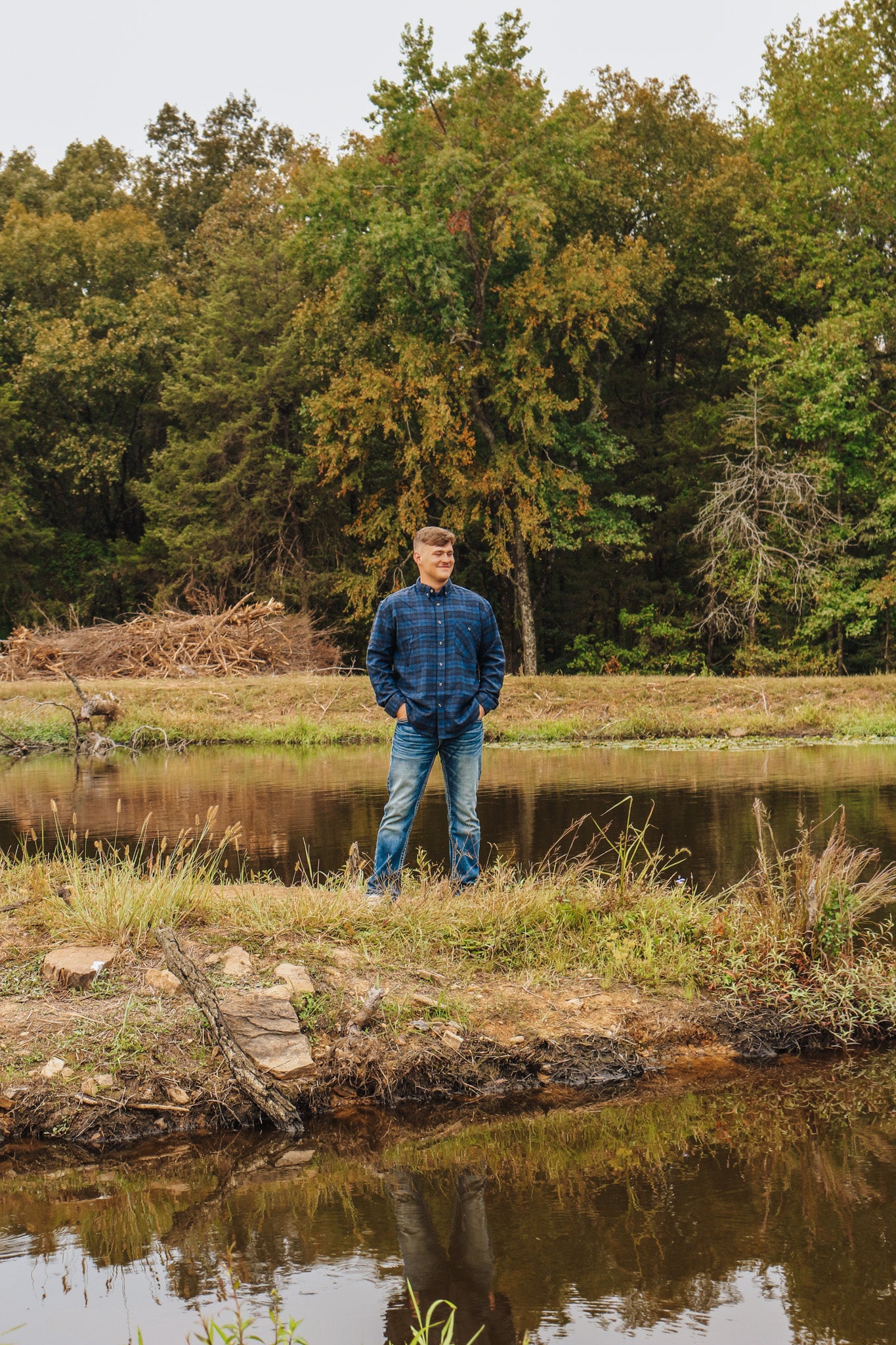 Men's Navy Soft Flannel Shirt