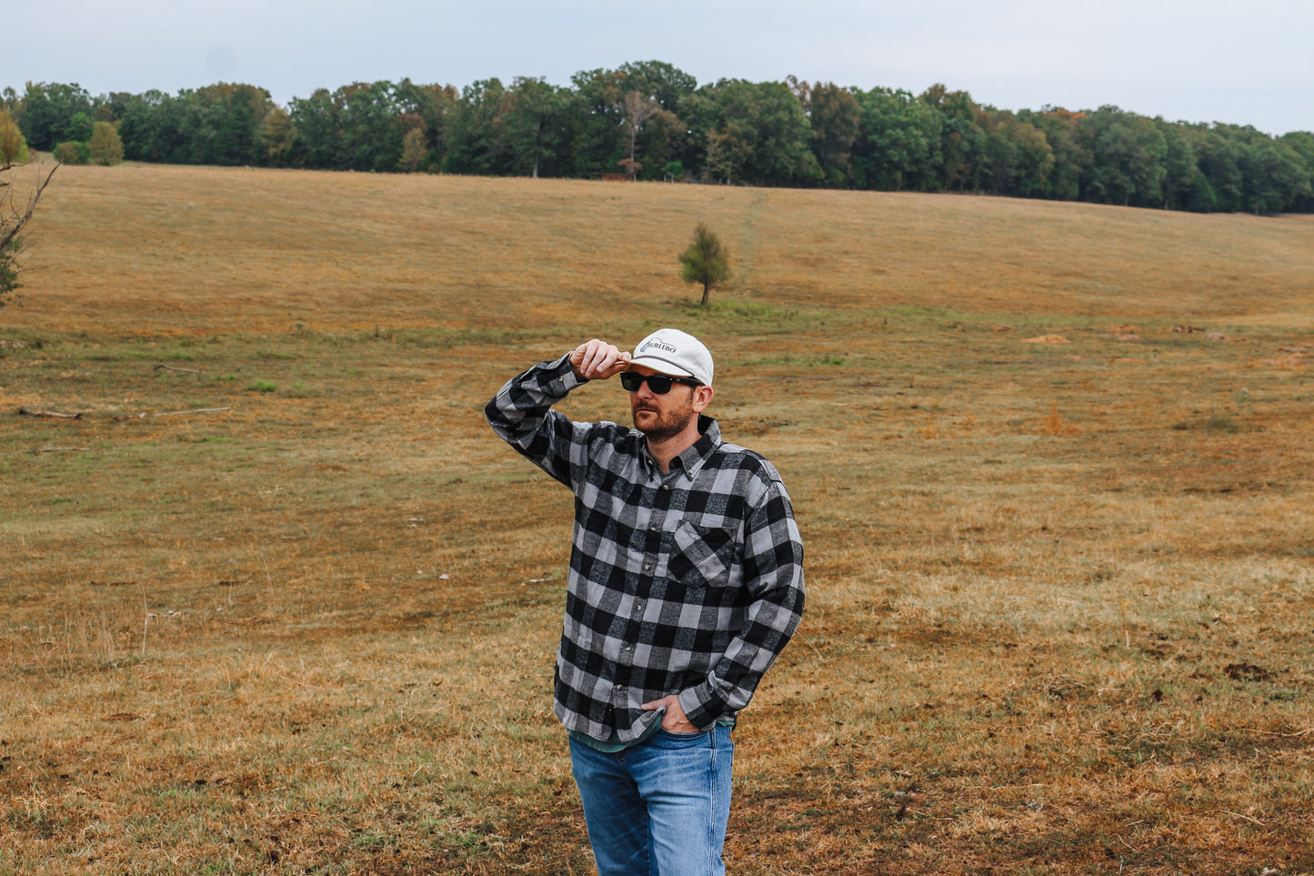 Men's Grey Buffalo Plaid Flannel Shirt