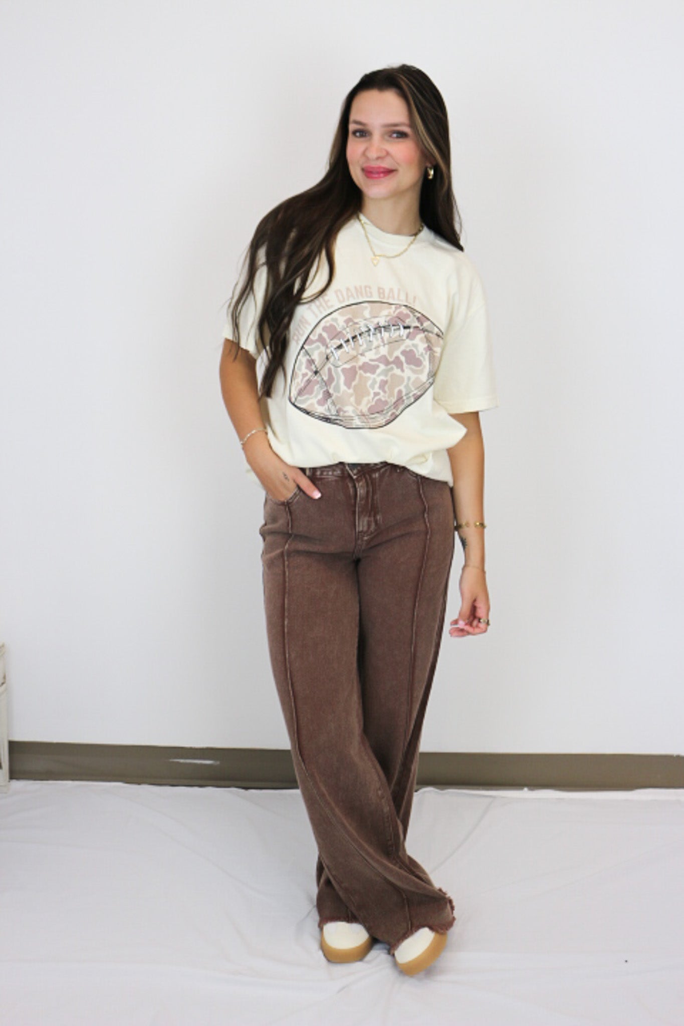 Effortless Edge Chocolate Brown Wide Leg Jeans