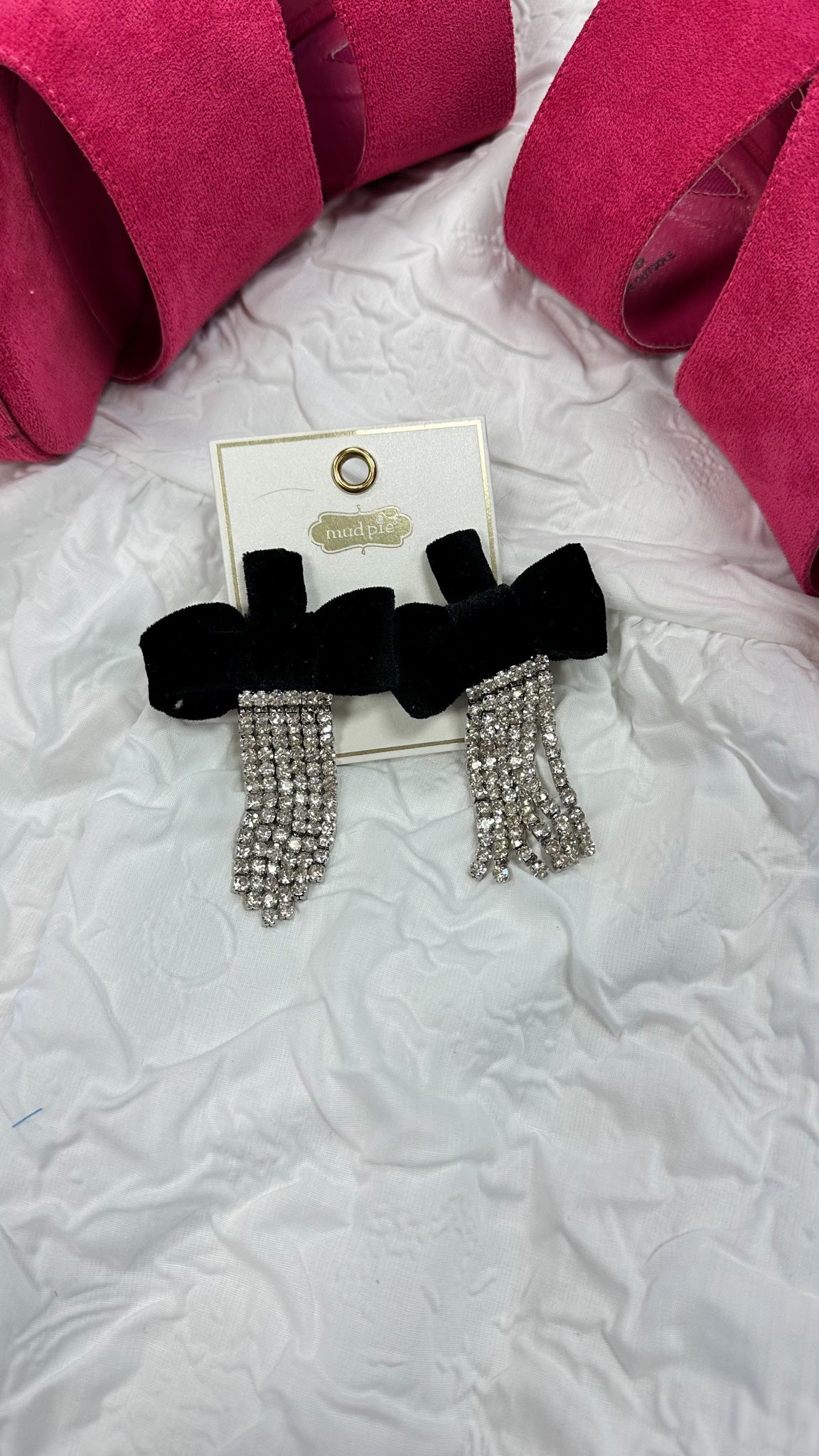 Black Velvet Bow Earrings