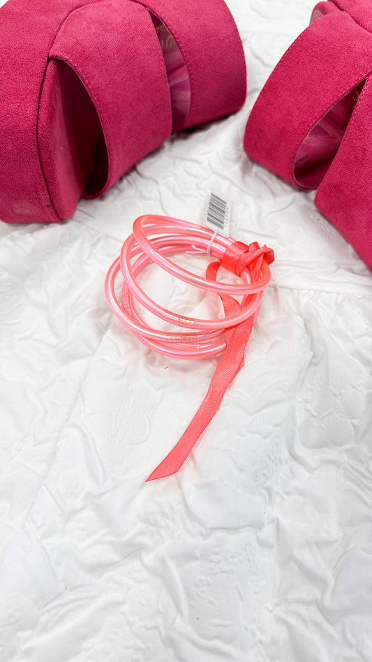 Pink Jelly Bangle Bracelet Set